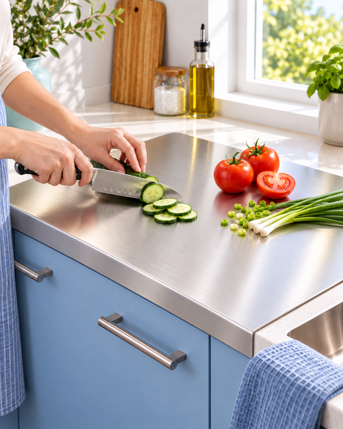 Sinkora Stainless Steel Non-Slip Chopping Board