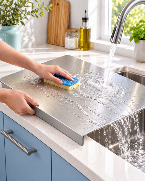 Sinkora Stainless Steel Non-Slip Chopping Board
